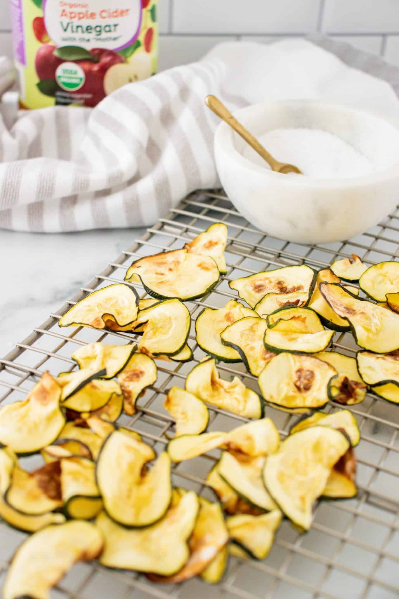 Easy Low Carb Air Fried Zucchini Chips Recipe Salt & Sprinkles