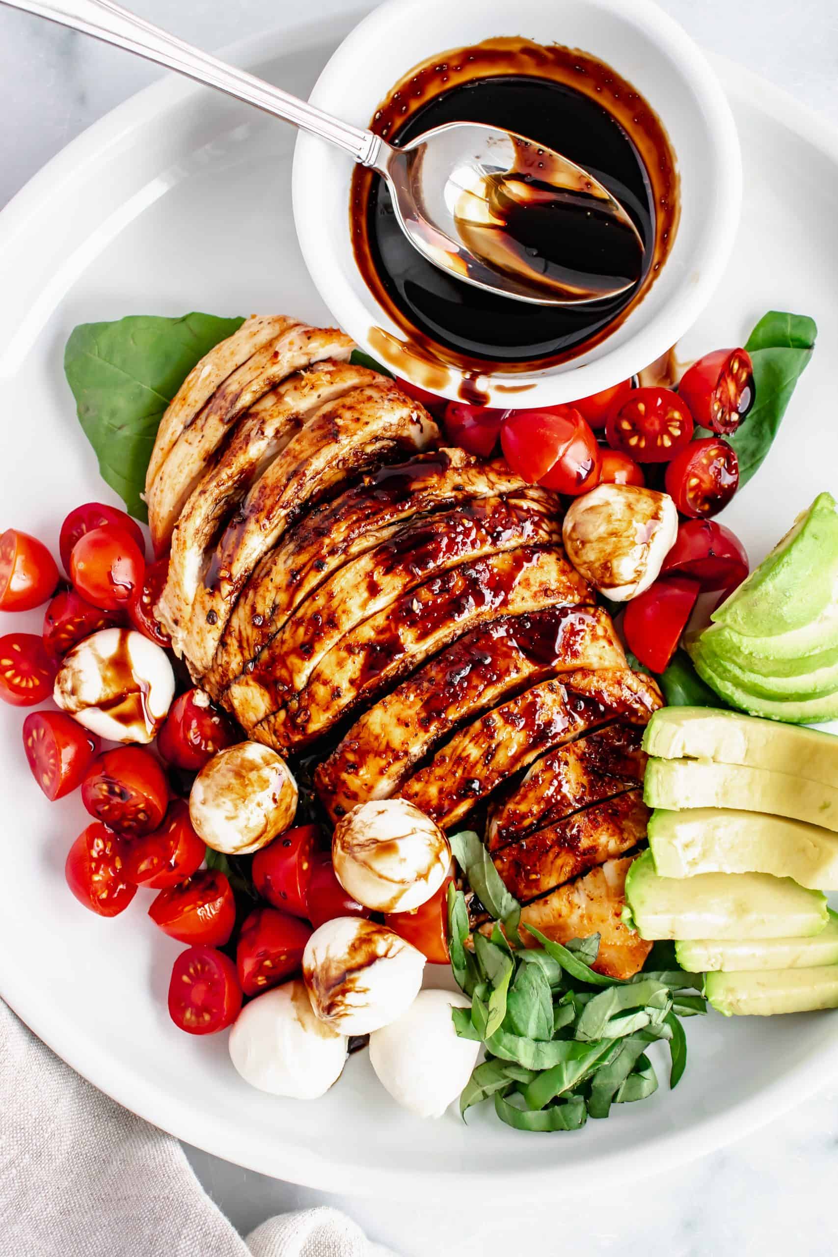 Chicken and Avocado Caprese Salad