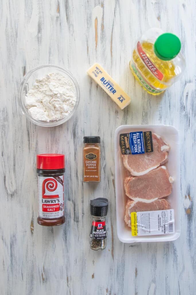 ingredients needed to make pan fried pork chops