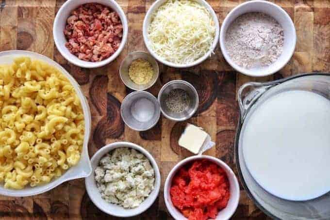 ingredients to make blue mac and cheese