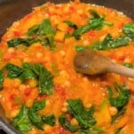 Butternut Squash and Chickpea Curry in a saucepan