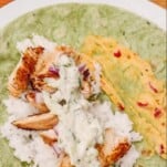 Greek chicken wraps on a plate